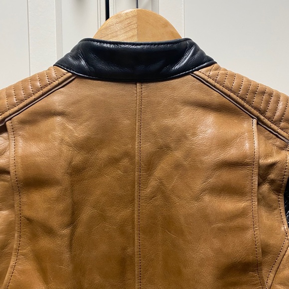 H-D Leather Jacket Brown & Black Size S - Picture 6 of 13